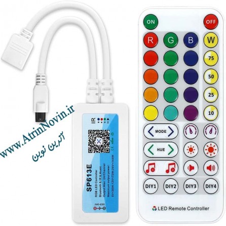 فروش ، قیمت کنترل بلوتوثی موزیکال RGB SP613E  با ریموت 39 کلید IR