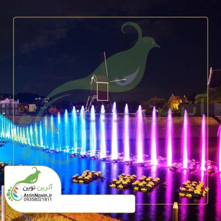 فروش ،قیمت پروژکتور دور فواره ای آر جی بی RGB هفت رنگ نورپردازی آبنما