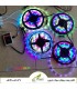 کنترلر دیجیتال ریسه LED مجیک RF در حال کنترل همزمان چند ریسه LED آدرس‌پذیر با افکت‌های رنگی متنوع