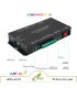 جزئیات اتصالات کنترلر T8K Music + DMX شامل پورت DMX512، خروجی DATA، ورودی برق و کلید روشن/خاموش برای کنترل نور LED