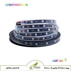 ریسه نواری دیجیتالWS2811 تراکم 60 آی پی67 با pcb مشکی