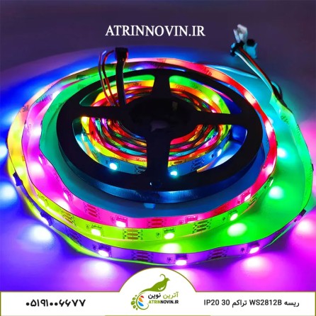 ریسه نواری دیجیتال WS2812B تراکم 30 آی پی 20 (2812/30Led/ip20/5V)