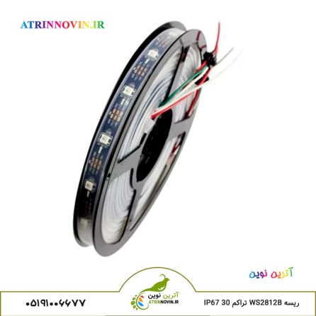 ریسه LED آدرس‌پذیر WS2812B تراکم 30 IP67