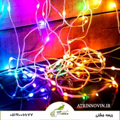 ریسه RGB بلوتوثی ۱۰ متری؛ ریسه جشنی RGBIC با ریموت و آداپتور
