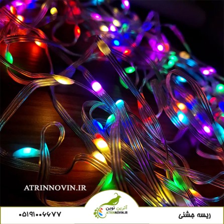 ریسه RGB بلوتوثی ۱۰ متری؛ ریسه جشنی RGBIC با ریموت و آداپتور
