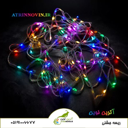 ریسه RGB بلوتوثی ۱۰ متری؛ ریسه جشنی RGBIC با ریموت و آداپتور
