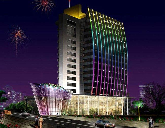 نورپردازی نمای ساختمان با نواری آدرس پذیر