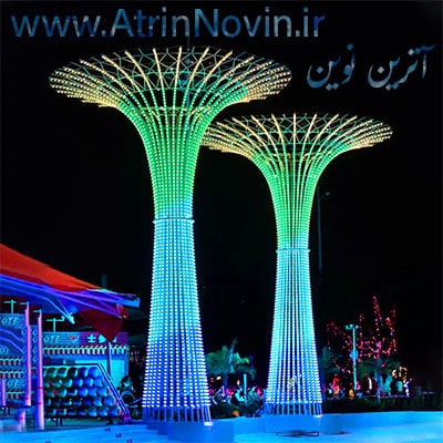 خرید المان نوری درخت نورانی فولکالر، بزرگترین تولید کننده المان نوری حجمی درخت نوری