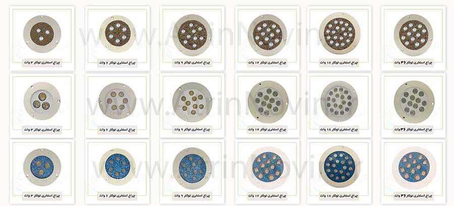 لیست قیمت چراغ استخری روکار و توکار آترین نوین با گارانتی 2 سال