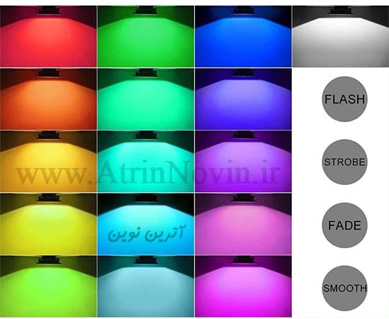 ریموت کنترل پروژکتور 72 وات پاور RGB  با گارانتی