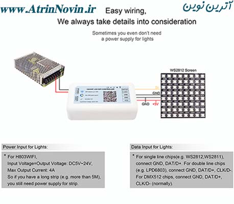 kwf کنترلر دیجیتال حرفه ای WIFI وای فای H803