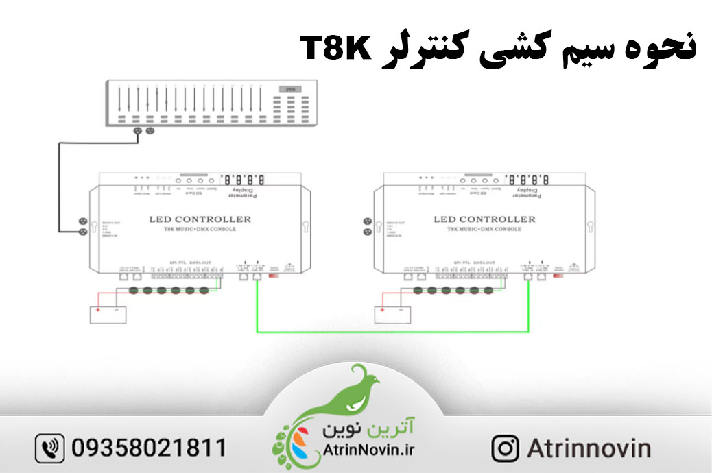 نحوه سیم کشی کنترلر T8K